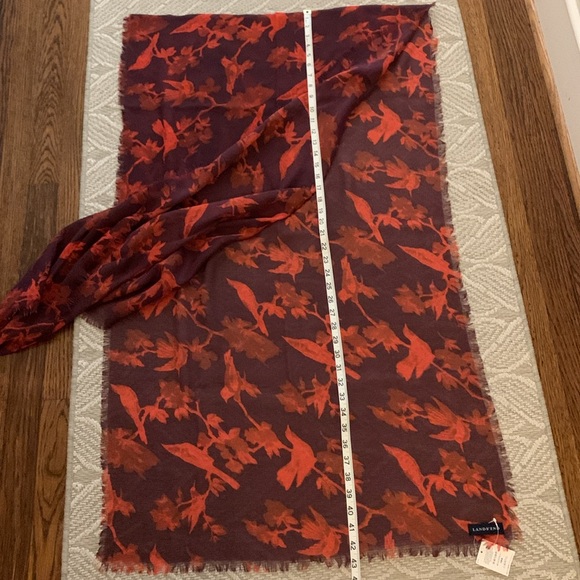 Lands End NWT Shawl Wrap, Long Length, Wide Stole, Gauzy Lightweight, Bird Print - Picture 7 of 9